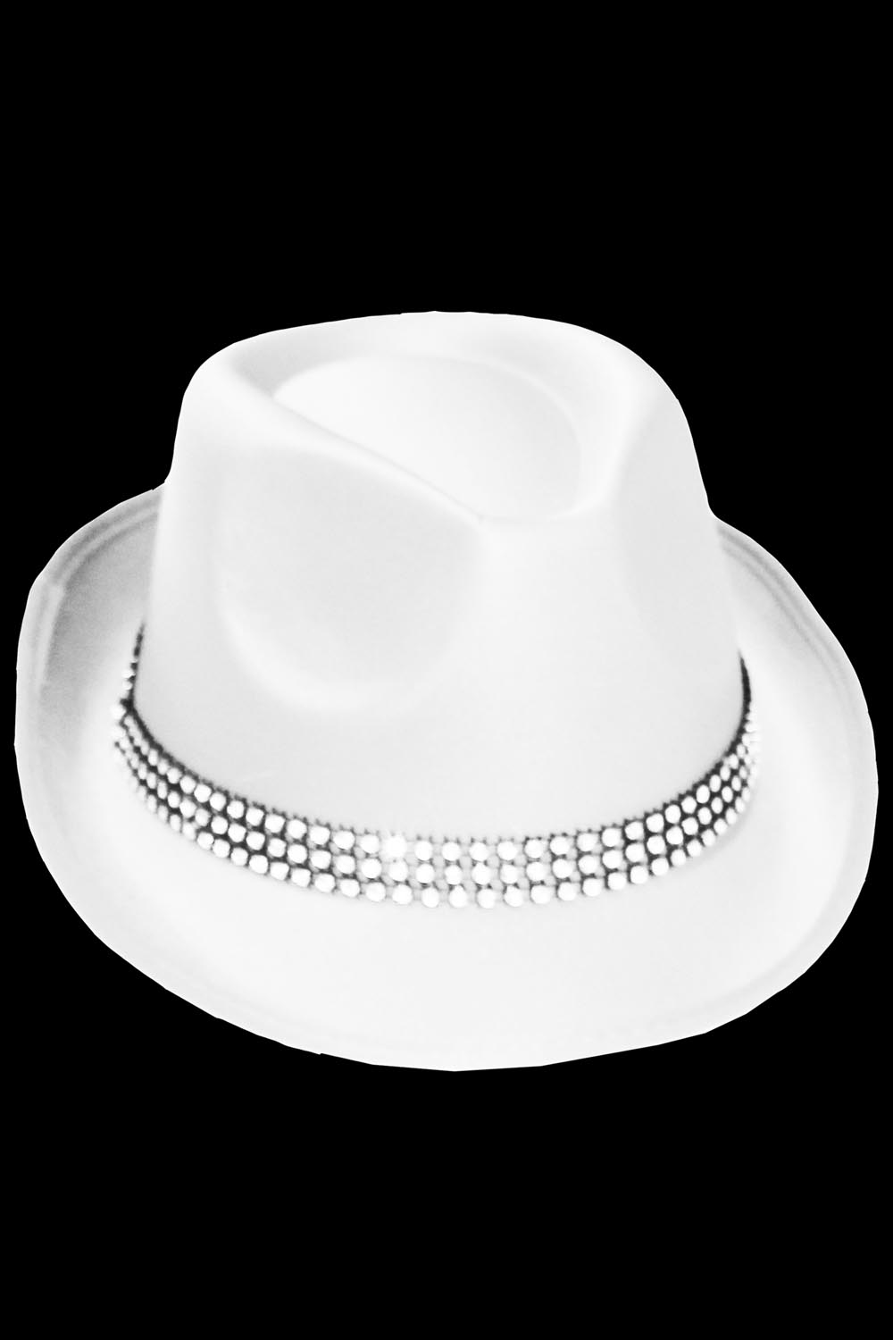 CAPPELLO POPSTAR CON BRILLANTINI BIANCO